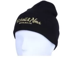 Pinscript Knit Black/Gold Cuff - Mitchell & Ness -Fashion Hat Online 195563339992 3