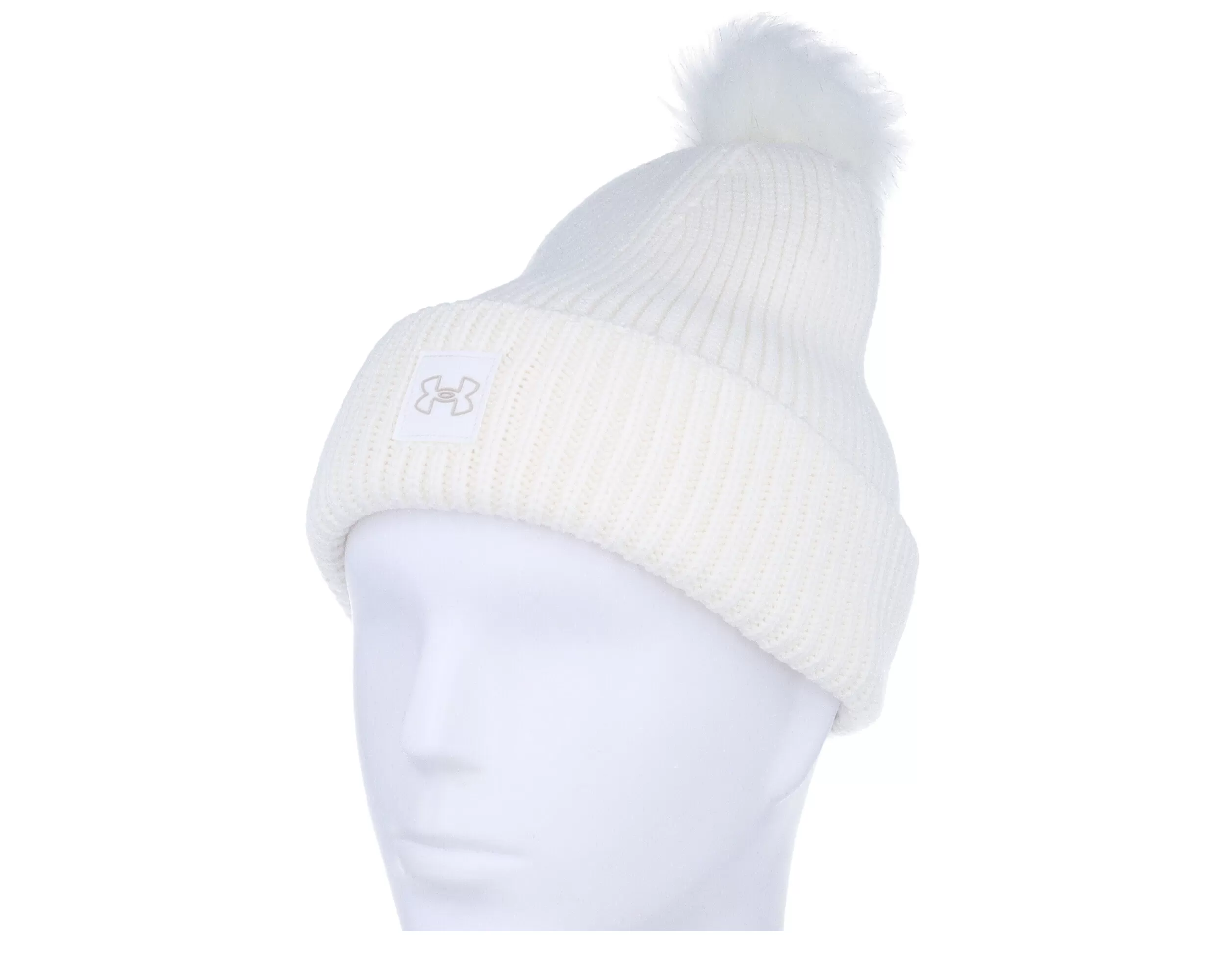 Halftime Ribbed White/White/Ghost Gray Pom - Under Armour 3 Halftime Ribbed White/White/Ghost Gray Pom - Under Armour - Image 3