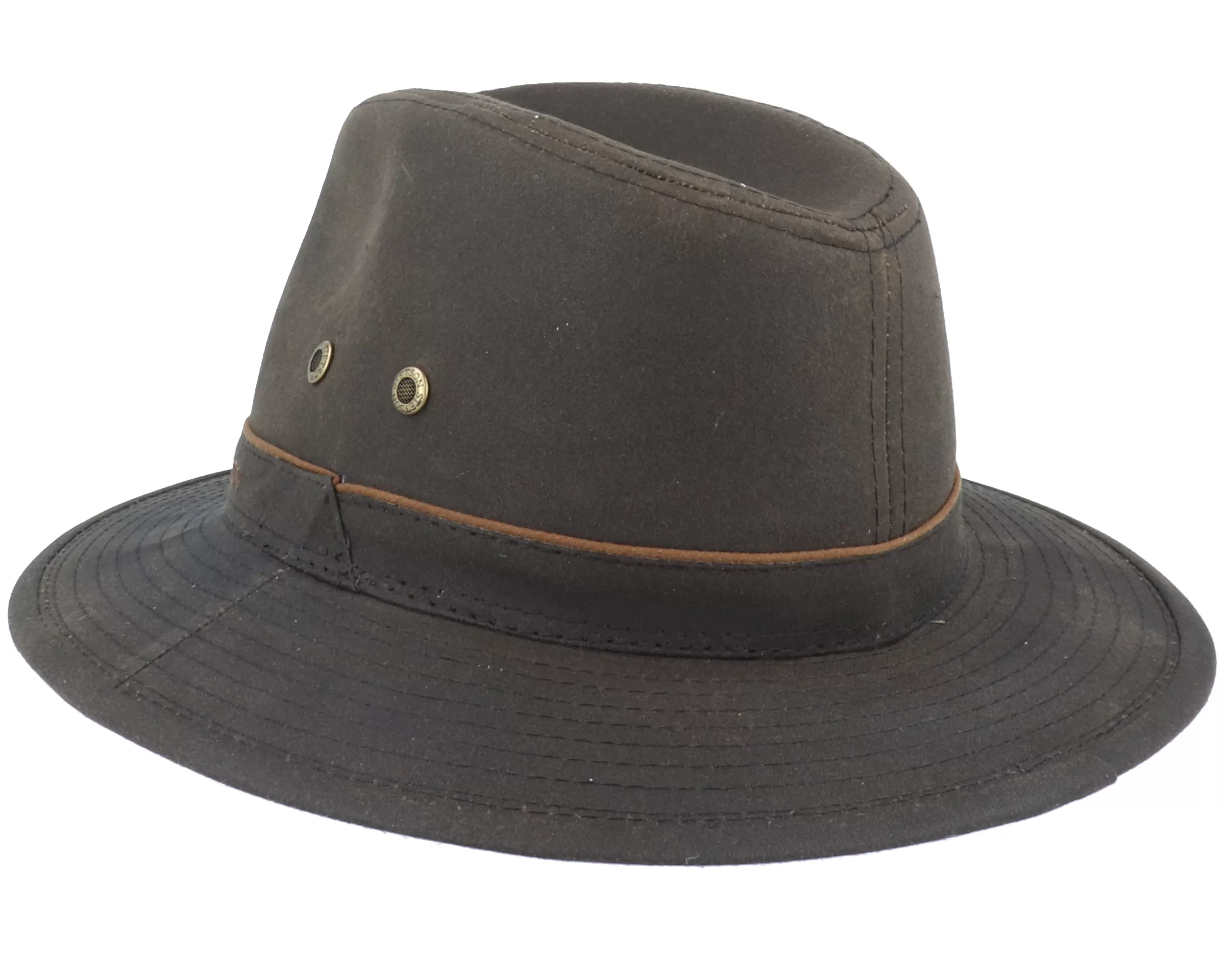 Ava Waxed Cotton Brown Trilby - Stetson 2 Ava Waxed Cotton Brown Trilby - Stetson - Image 2