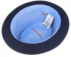 Cotton Navy/Gun Metal Pork Pie - Stetson -Fashion Hat Online 4043898566681 4