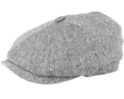 Hatteras Silk Black/White Flat Cap - Stetson