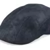 Ivy Cap Pigskin Black Flat Cap - Stetson