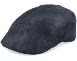 Ivy Cap Pigskin Black Flat Cap - Stetson