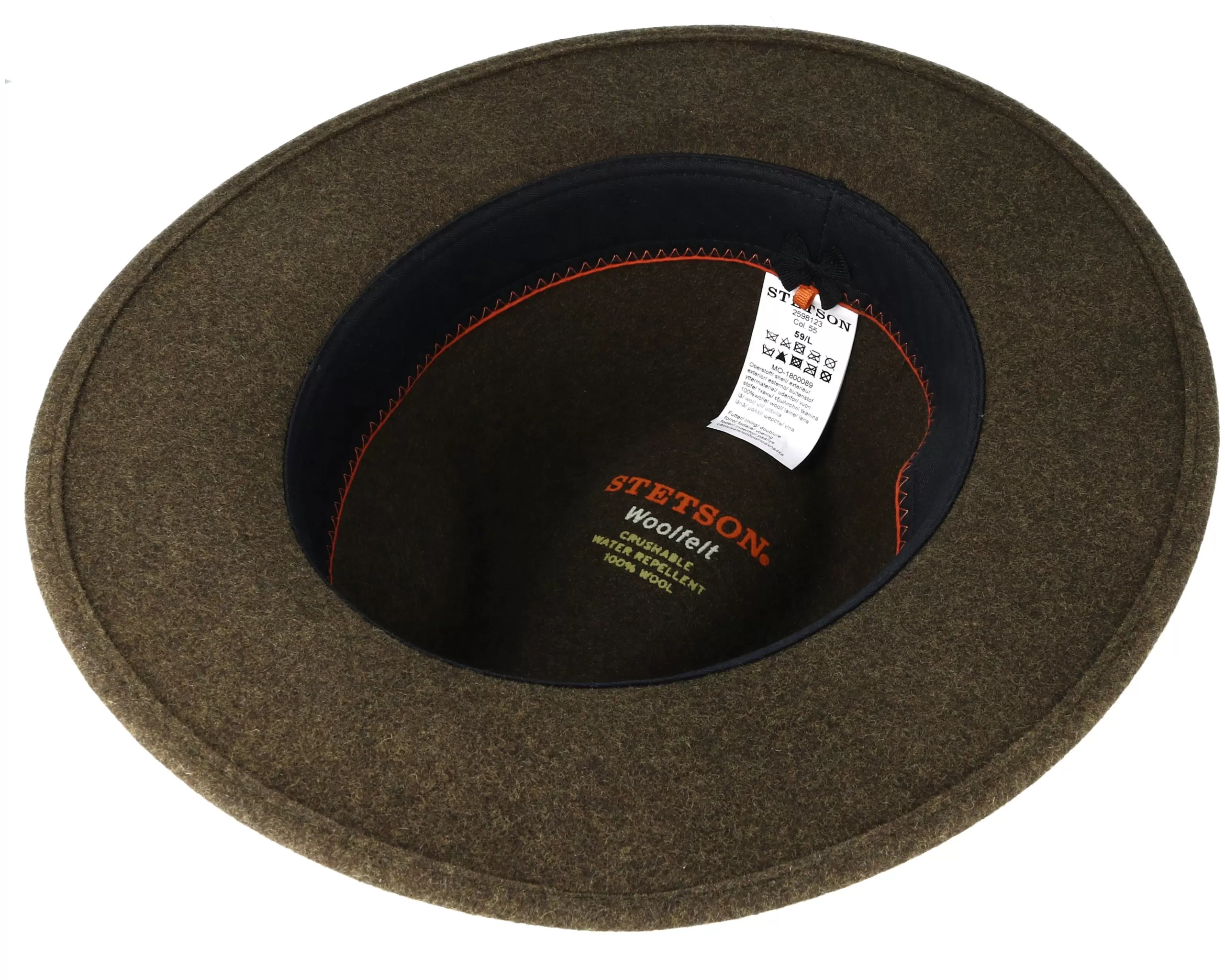Woolfelt Dark Olive Traveller - Stetson 4 Woolfelt Dark Olive Traveller - Stetson - Image 4