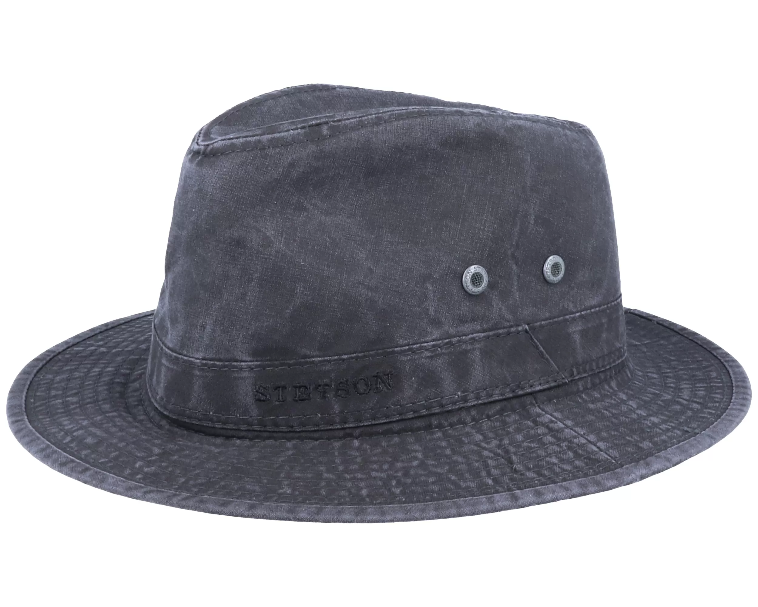 Tller Delave Organic Cotton Black Fedora - Stetson 1 Tller Delave Organic Cotton Black Fedora - Stetson