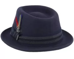 Player Woolfelt Navy/Gunmetal Trilby - Stetson -Fashion Hat Online 4043898962360 2