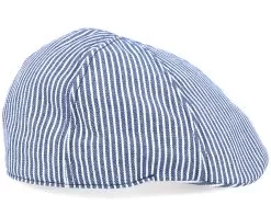 Duck Cap Cotton Stripe Navy/White Flat Cap - Hammaburg -Fashion Hat Online 4043898996112 3