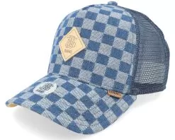 Hft Cap Denim Check Blue Trucker - Djinns