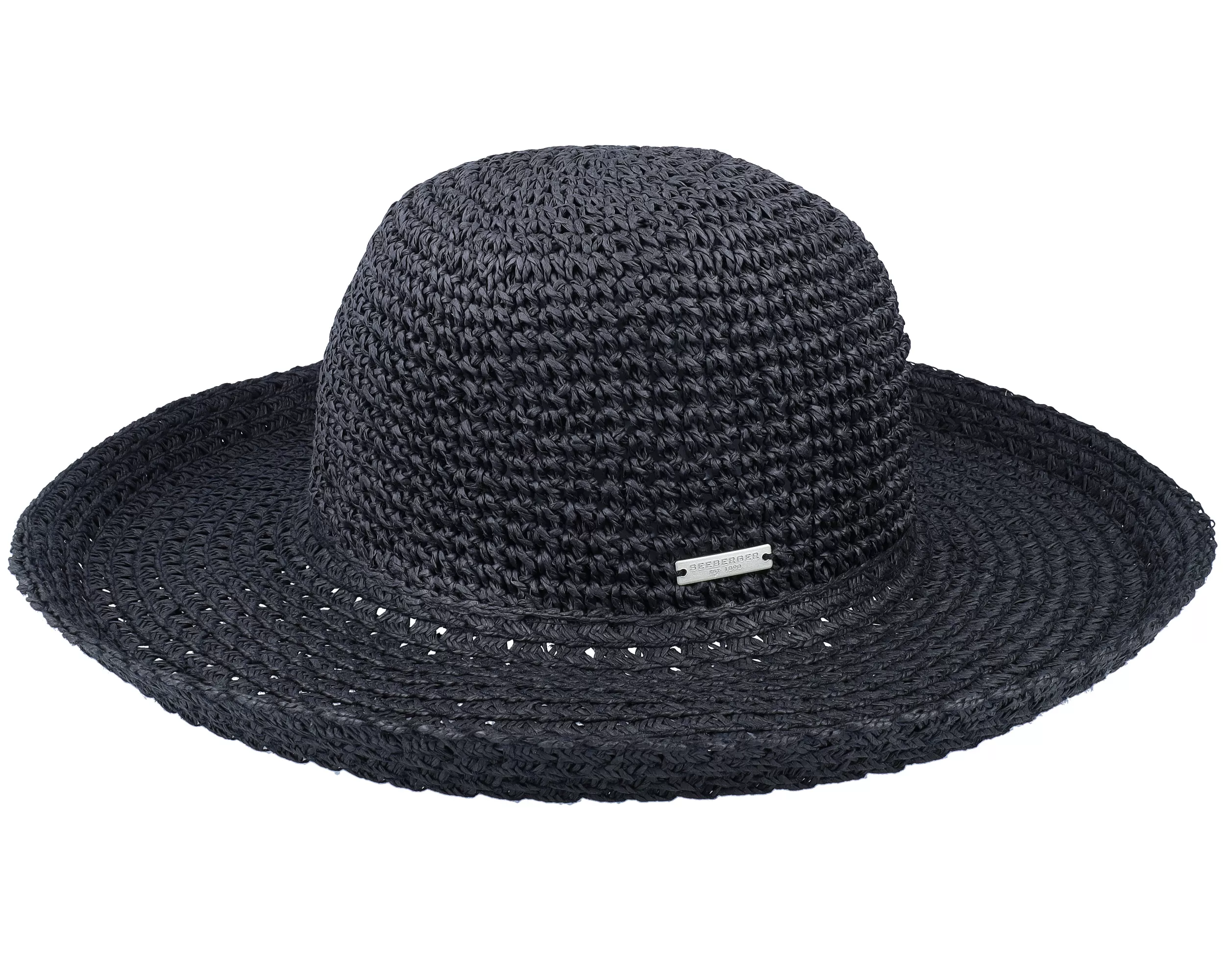 Paper Crochet Bolero Black Straw Hat - Seeberger 3 Paper Crochet Bolero Black Straw Hat - Seeberger - Image 3