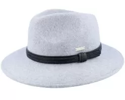 Woolfelt With Black Smoke Gray Fedora - Seeberger