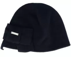 Boiled Wool Black Beanie - Seeberger