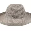 Paper Crochet Bolero With Turn-up Smoke Grey Straw Hat - Seeberger