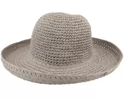 Paper Crochet Bolero With Turn-up Smoke Grey Straw Hat - Seeberger -Fashion Hat Online 4062845138436 2