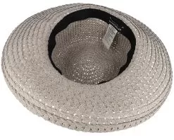 Paper Crochet Bolero With Turn-up Smoke Grey Straw Hat - Seeberger -Fashion Hat Online 4062845138436 4