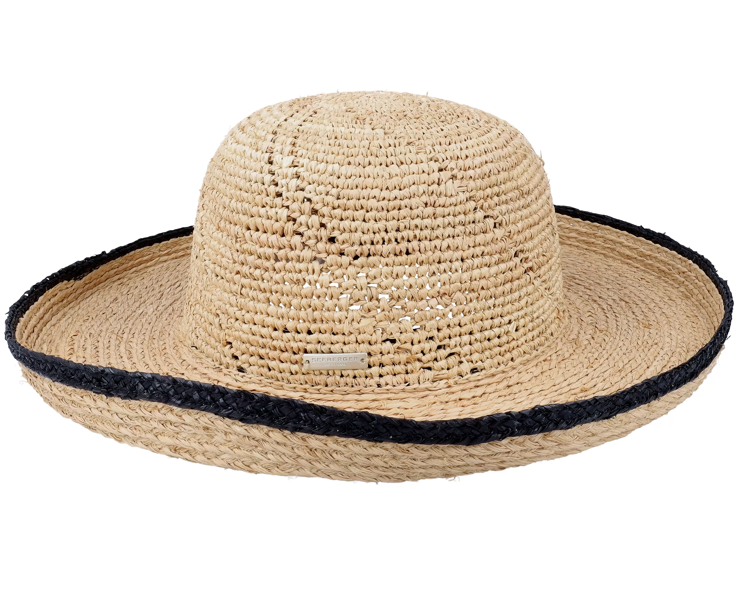 Raffia Bolero Crochet And Braid Mix Linen Straw Hat - Seeberger 3 Raffia Bolero Crochet And Braid Mix Linen Straw Hat - Seeberger - Image 3