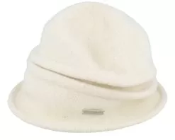 Boiled Wool With Folds White Cloche - Seeberger