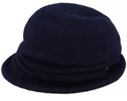 Boiled Wool With Folds Navy Cloche - Seeberger