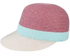 Cap In Stripe Design Fuchsia-Aqua Fitted - Seeberger
