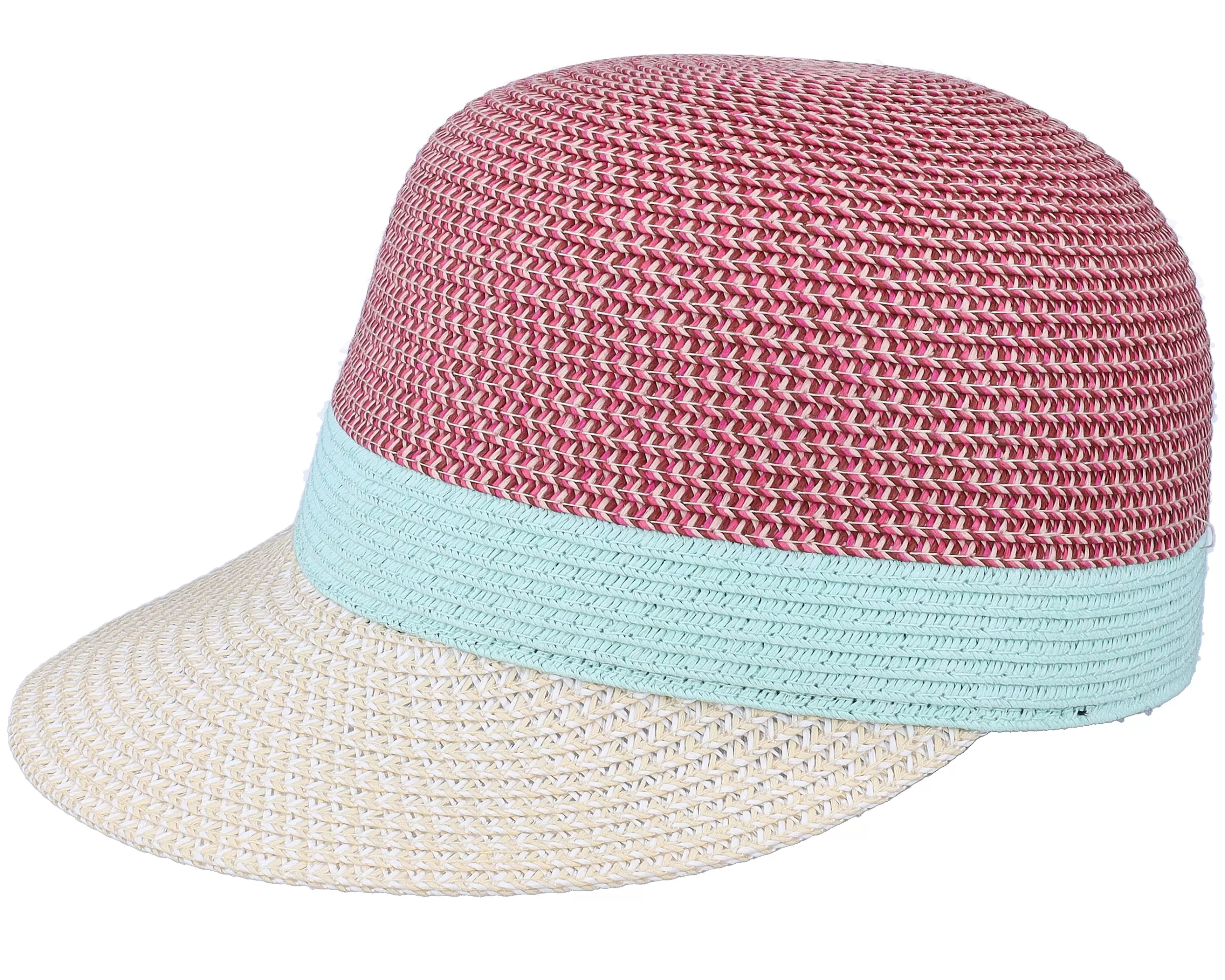 Cap In Stripe Design Fuchsia-Aqua Fitted - Seeberger 1 Cap In Stripe Design Fuchsia-Aqua Fitted - Seeberger
