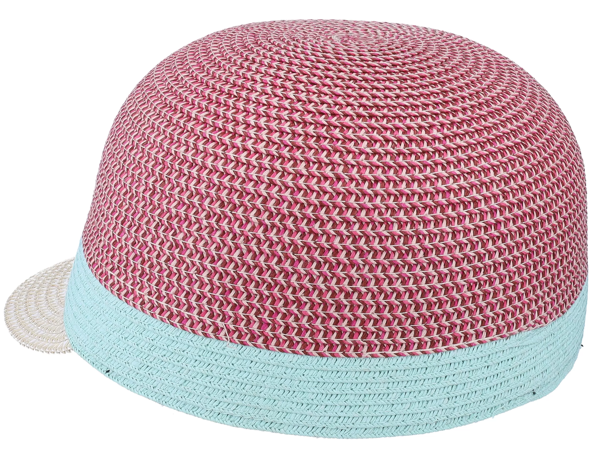 Cap In Stripe Design Fuchsia-Aqua Fitted - Seeberger 2 Cap In Stripe Design Fuchsia-Aqua Fitted - Seeberger - Image 2