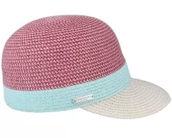 Cap In Stripe Design Fuchsia-Aqua Fitted - Seeberger 6 Cap In Stripe Design Fuchsia-Aqua Fitted - Seeberger -Fashion Hat Online 4062845207828 3