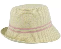 Cloche With Ribbon Trimming Honey-Powder Red Straw Hat - Seeberger