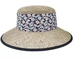 Seagras Floppy With Small Nature-Black Straw Hat - Seeberger