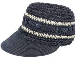 Cap In Fancy Paper Crochet Black Fitted - Seeberger