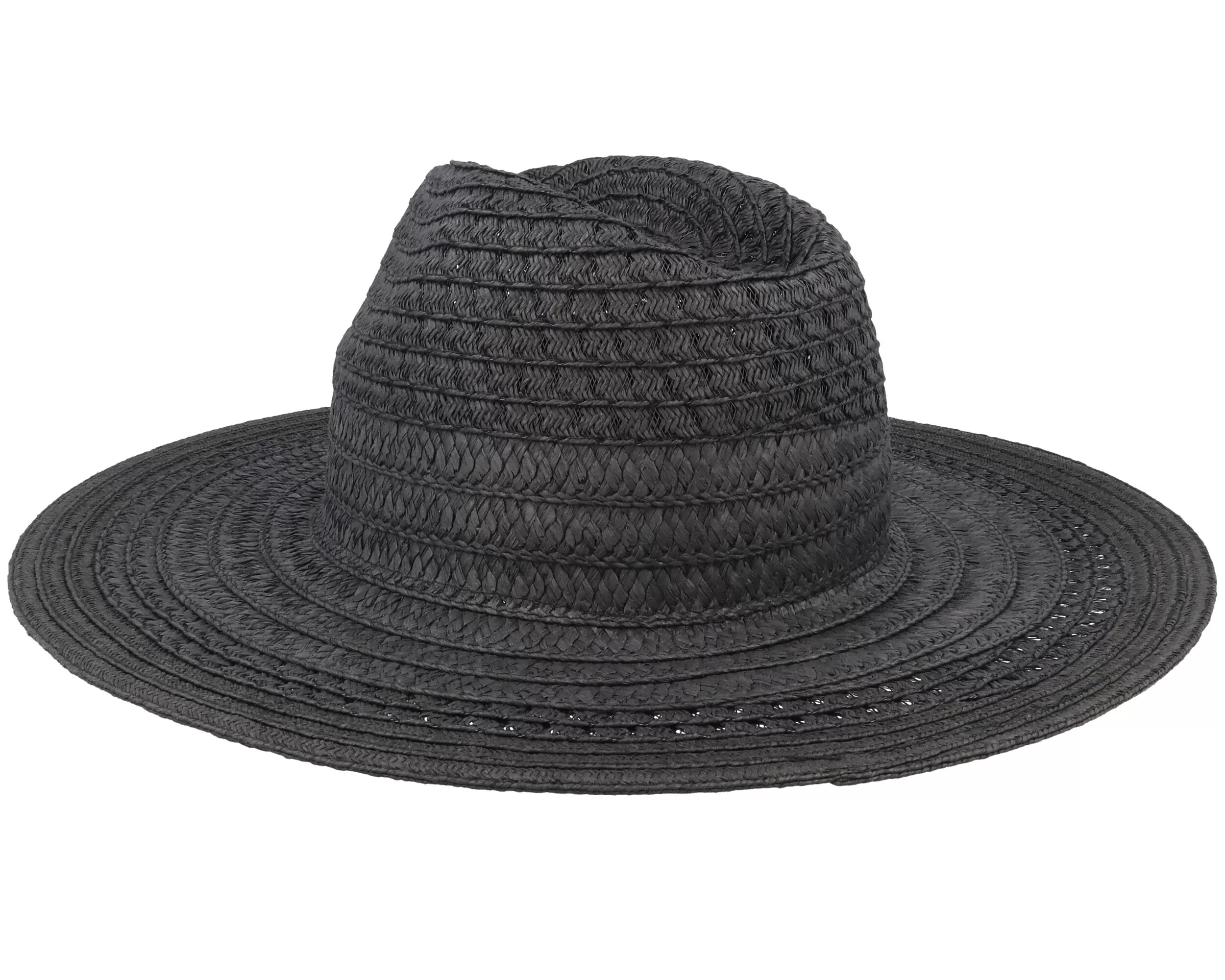 Fedora In Braid Mix Black Straw Hat - Seeberger 2 Fedora In Braid Mix Black Straw Hat - Seeberger - Image 2