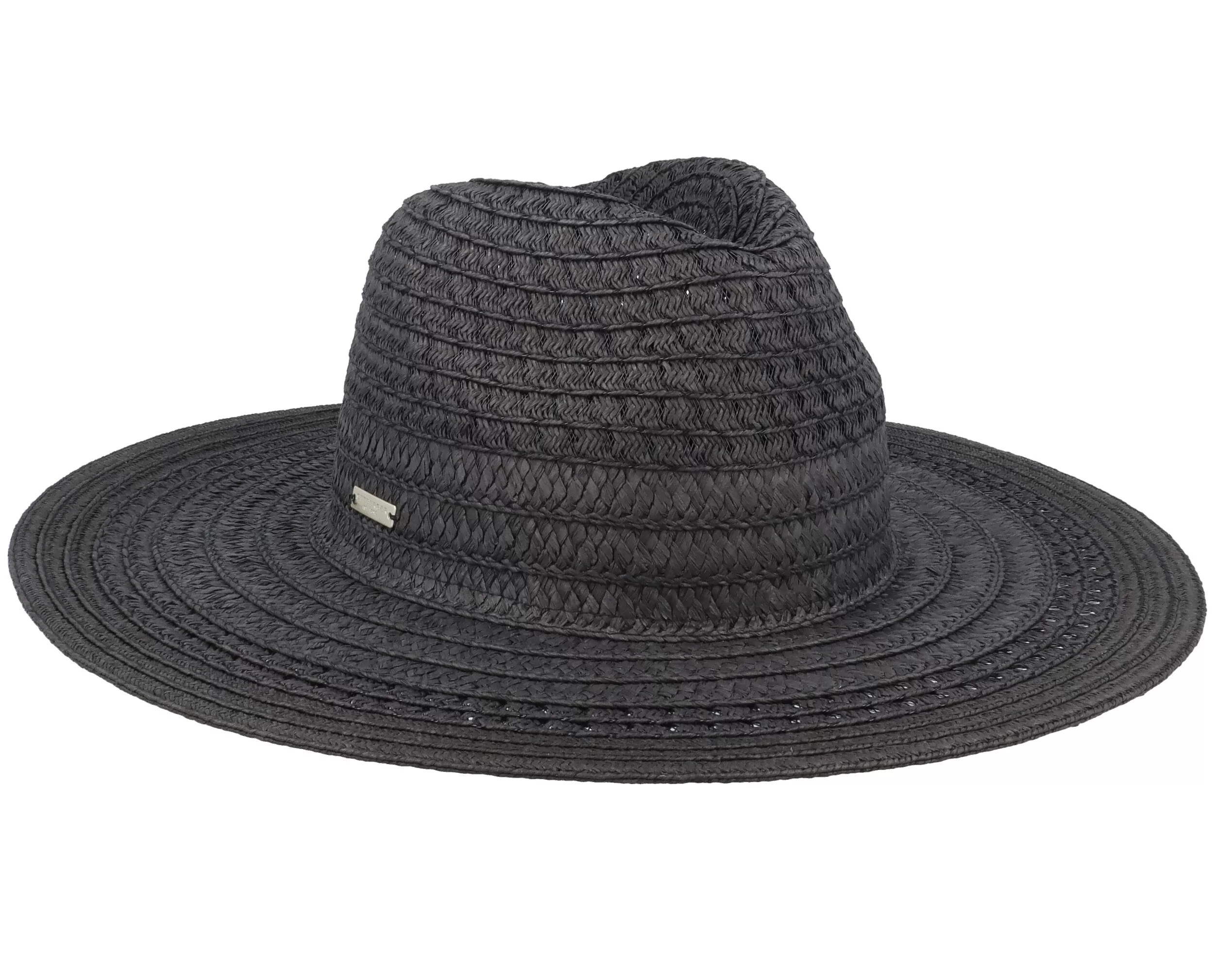 Fedora In Braid Mix Black Straw Hat - Seeberger 3 Fedora In Braid Mix Black Straw Hat - Seeberger - Image 3