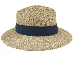 100% Seagras Natural/Swallow Blue Straw Fedora - Seeberger 6 100% Seagras Natural/Swallow Blue Straw Fedora - Seeberger -Fashion Hat Online 4062845218138 3