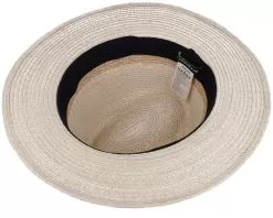 In Natural Straw Braid Linen Sand Fedora - Seeberger -Fashion Hat Online 4062845220292 4