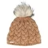 Knit In Cable Pattern Nutmeg Brown Pom - Seeberger