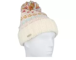Beanie With Turn-up Off White/Pink Pom - Seeberger -Fashion Hat Online 4062845245455 3