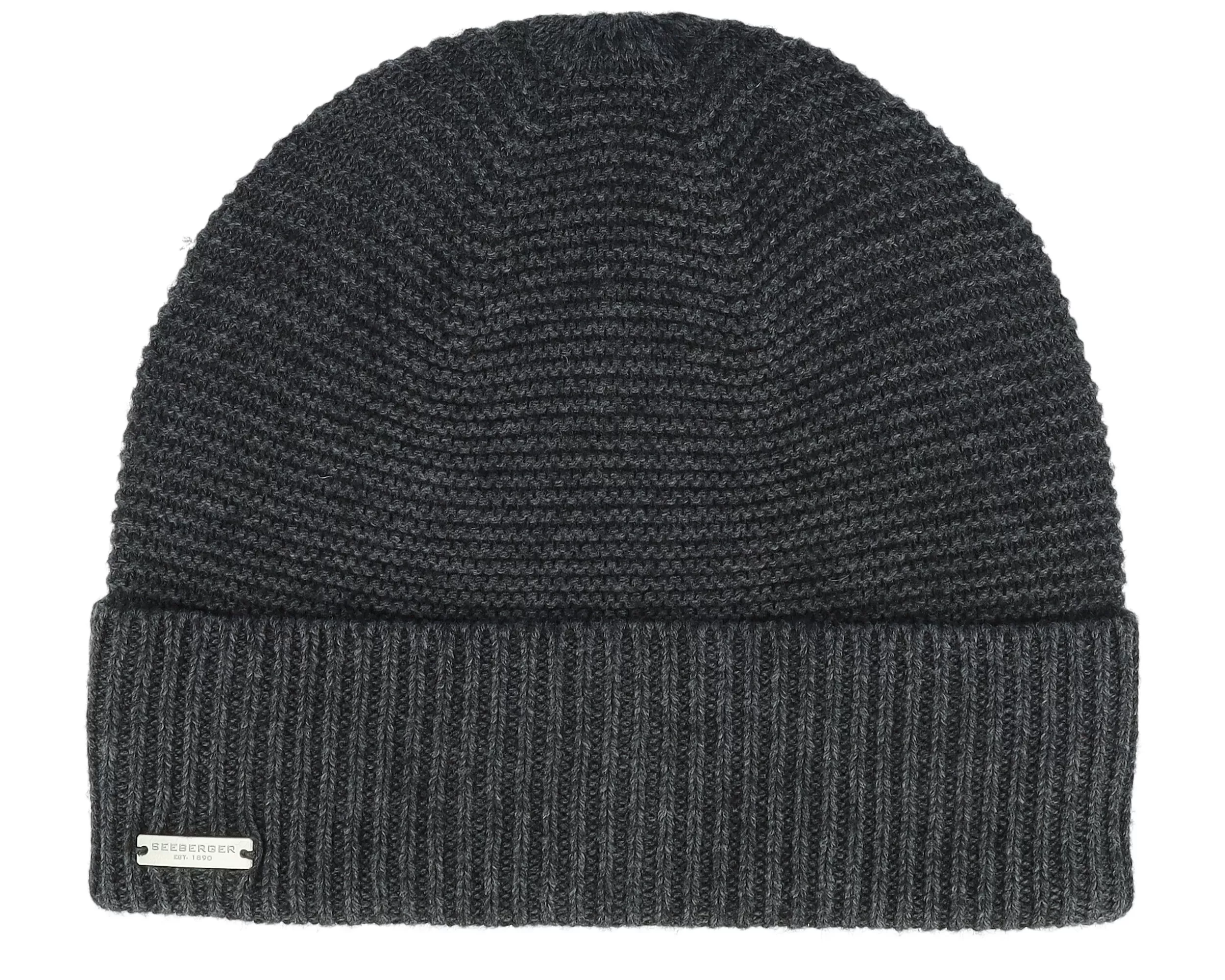 Knit Beaniw With Turn Up Black Cuff - Seeberger 1 Knit Beaniw With Turn Up Black Cuff - Seeberger