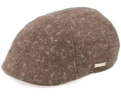 Ivy Cap In Wool-mix Fabric Nutria Flat Cap - Seeberger