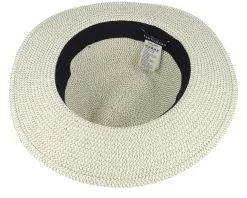 Paper Mix Fedora Ribbon Grass-green/Linen Straw Hat - Seeberger -Fashion Hat Online 4062845262377 4