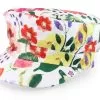 Cotton Military Cap In Floral Design White Vega Cap - Seeberger
