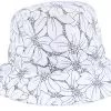 Cotton Mix Hat With Flower Print White Bucket - Seeberger