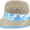 Seagras Leaf Print Natural/Light Blue Cloche - Seeberger