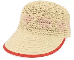 Paper Crochet Cap With Fancy Pattern Linen/Orange Fitted - Seeberger