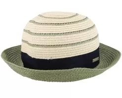 Paperbraid Mix Cloche Linen/Grass Green Straw Hat - Seeberger -Fashion Hat Online 4062845280470 4