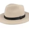 Woolfelt Beige With Black Fedora - Seeberger