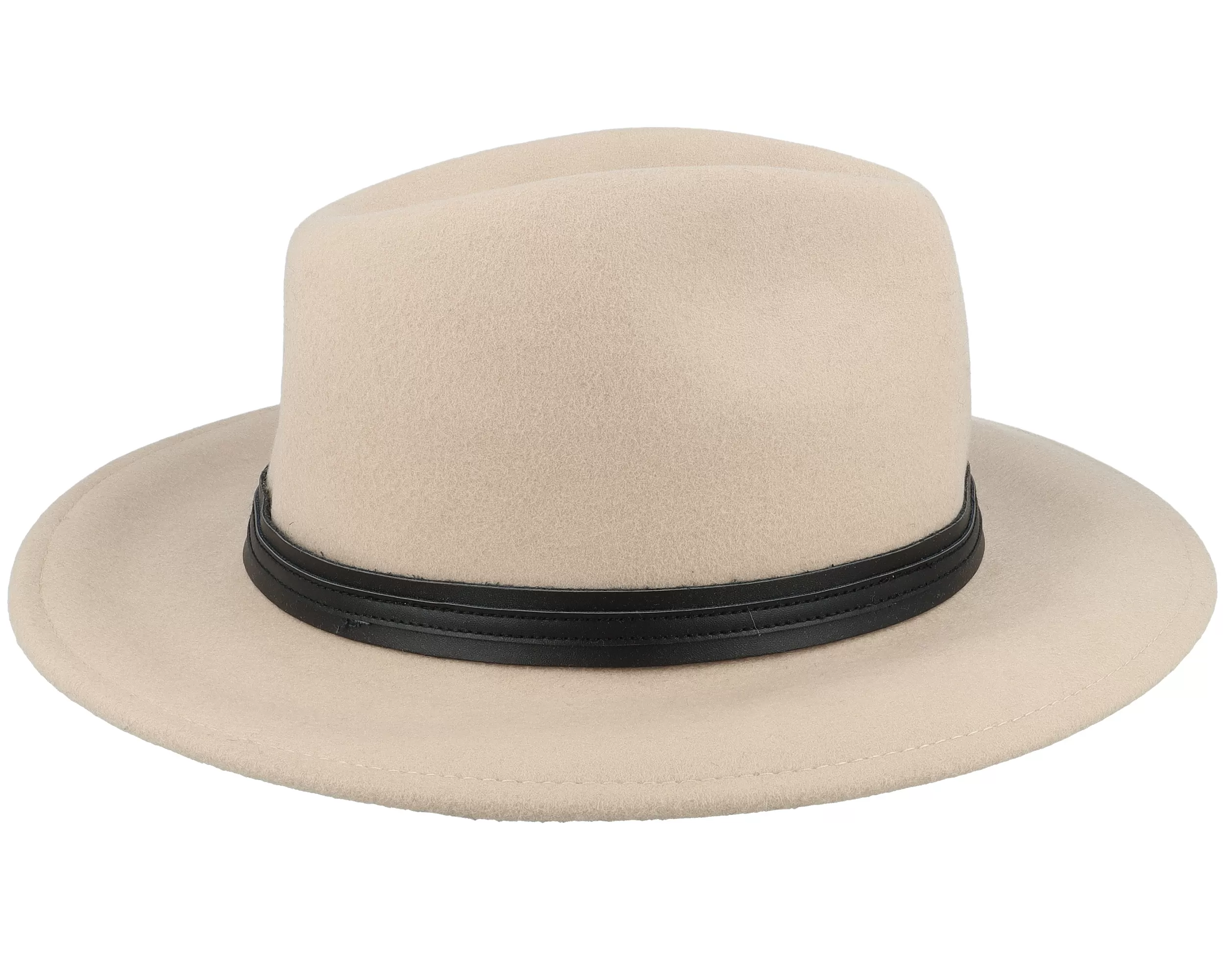 Woolfelt Beige With Black Fedora - Seeberger 3 Woolfelt Beige With Black Fedora - Seeberger - Image 3