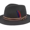 Newark Tiller Woolfelt Charcoal Fedora - Stetson