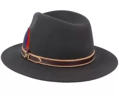 Newark Tiller Woolfelt Charcoal Fedora - Stetson -Fashion Hat Online 4063633004063 2