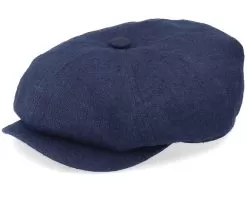 Hatteras Linen/Silk Navy Flat Cap - Stetson