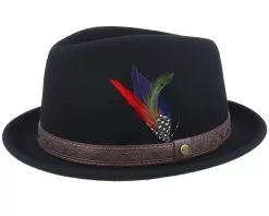 Player Woolfelt Black Fedora - Stetson