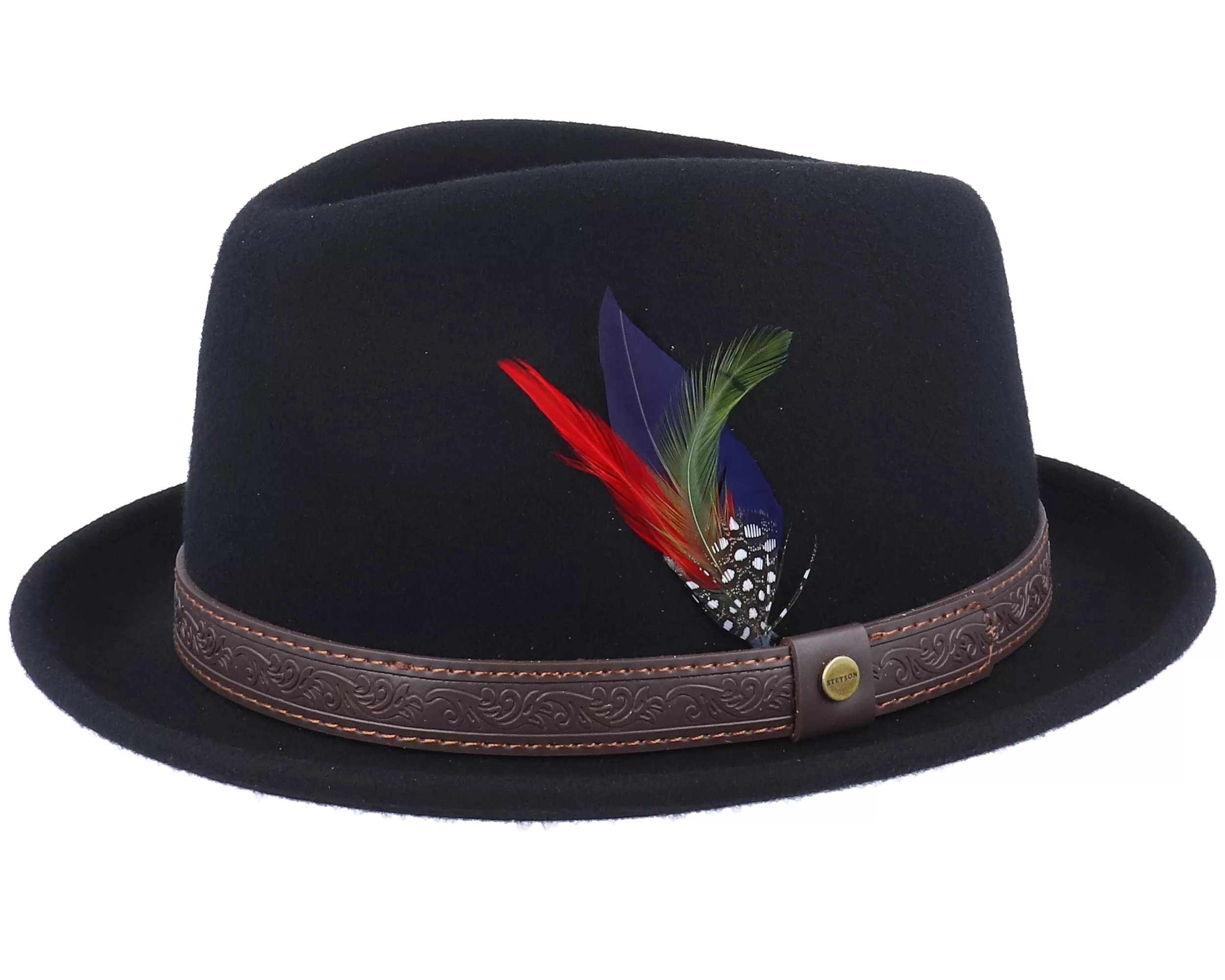 Player Woolfelt Black Fedora - Stetson 1 Player Woolfelt Black Fedora - Stetson