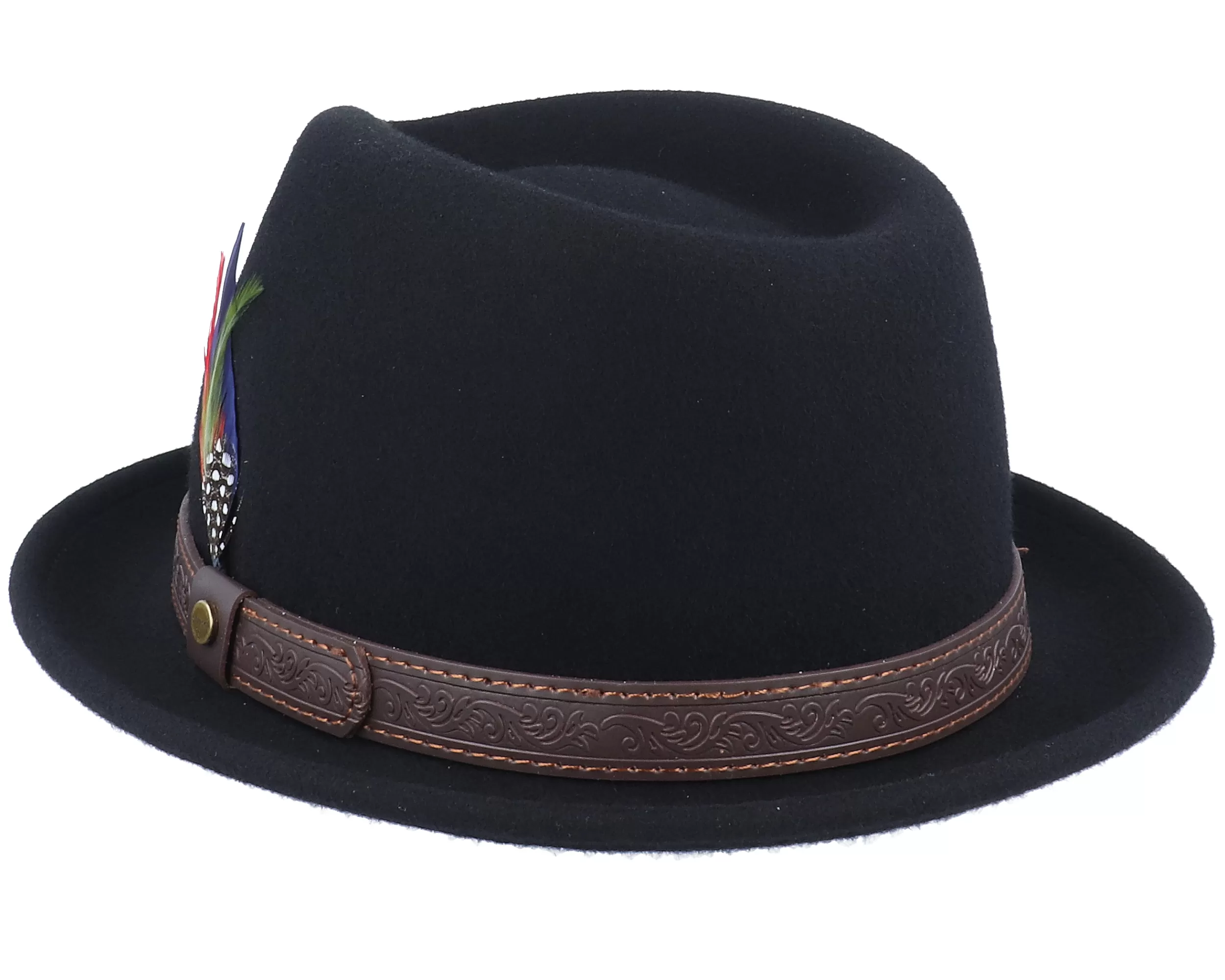 Player Woolfelt Black Fedora - Stetson 2 Player Woolfelt Black Fedora - Stetson - Image 2